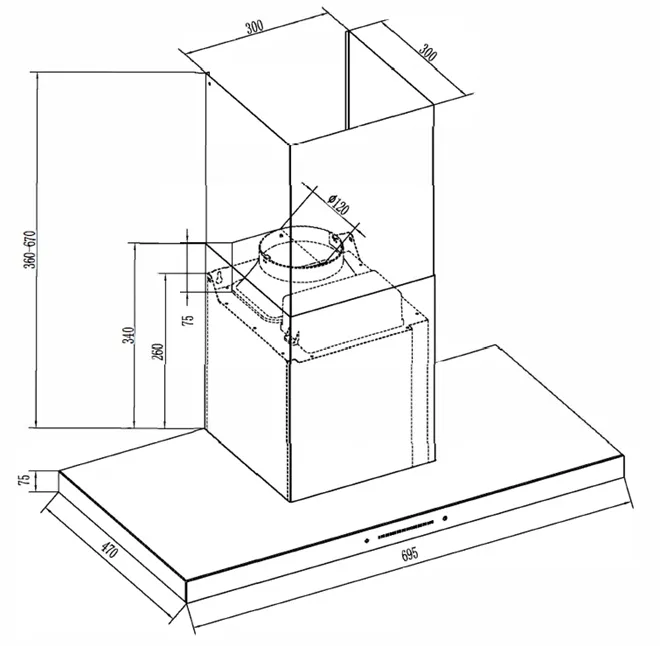 Extractor Hood Line Drawing Extractor Hood Line Drawing
