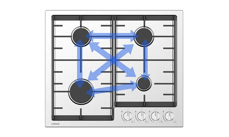 Easy Slide Pan Support of Inbuilt Gas Stove in Kitchen Easy Slide Pan Support of Inbuilt Gas Stove in Kitchen