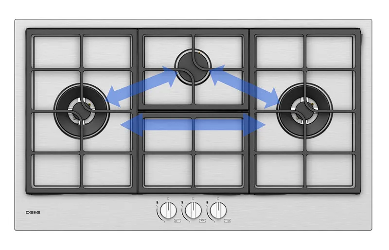 Easy Slide Pan Support of Built in Hob 3 Burner Easy Slide Pan Support of Built in Hob 3 Burner