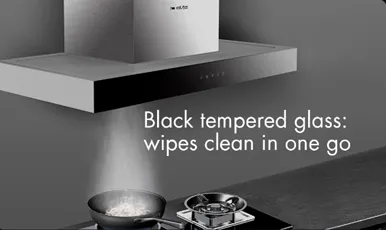 Easy-to-Clean Glass Control Panel of Small Kitchen Vent Hood Easy-to-Clean Glass Control Panel of Small Kitchen Vent Hood