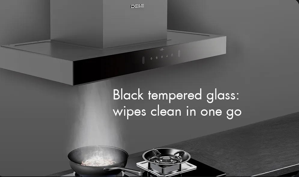 Easy-to-Clean Glass Panel of Wall Range Hood Easy-to-Clean Glass Panel of Wall Range Hood