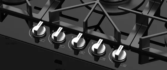 Precise Control Knob of 900mm Gas Hob Precise Control Knob of 900mm Gas Hob