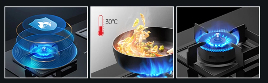 Anti-Dry-Boil Smart Safety System of Two Burner Propane Cooktop Anti-Dry-Boil Smart Safety System of Two Burner Propane Cooktop